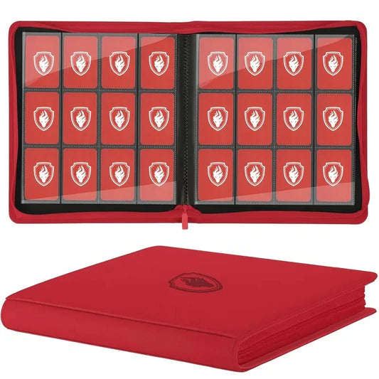 Trading Card Binder 12 Pocket, Zipper Binder Card Album Holds 480 Cards, Premium Leather Card Folder for TCG/Game/Sports Cards