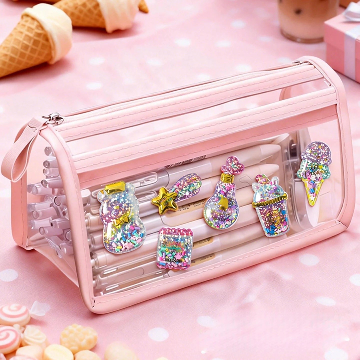 Kawaii Capsule Sparkling 3D Stickers Scrapbooking Diy Journal Stationery Sticker Cute Deco Art School Supplies