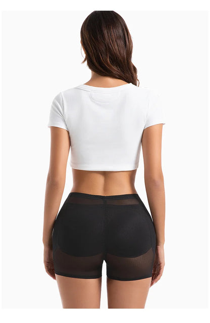 Women 4-Pad Butt Lifter Panties High Waist Tummy Control Shapewear Hip Enhancer Mesh Briefs Belly Slimming Body Shaper Shorts