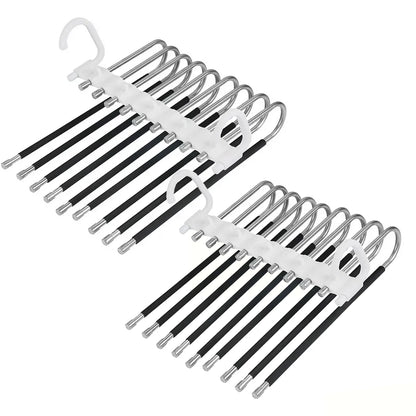 Upgrade 9 Layers Pants Hangers Space Saving, Jeans Hangers Non Slip Stainless Steel Multifunctional Rack S-Type Closet Organizer