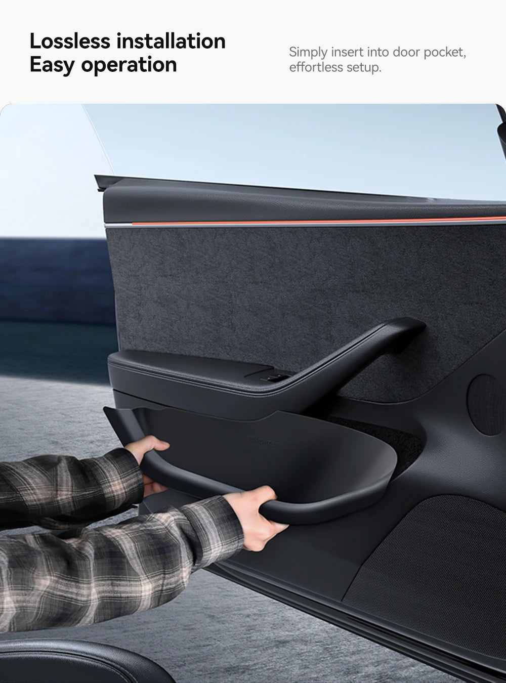 YZ For Tesla Model Y Juniper Model 3 Highland Door Side Storage Box Full-Cover Front and Rear Interior Storage Box Accessories