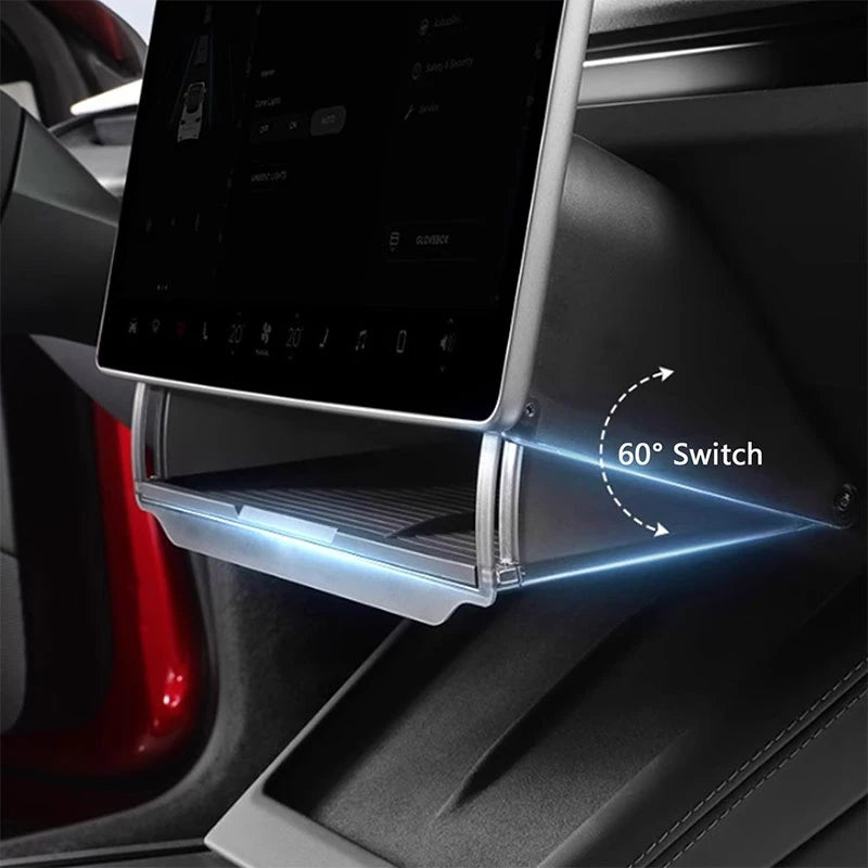 Center Console Screen Under Storage Box For Tesla Model 3/Y Juniper/Launch 2026, Center Console Hidden Storage Organizer Tray