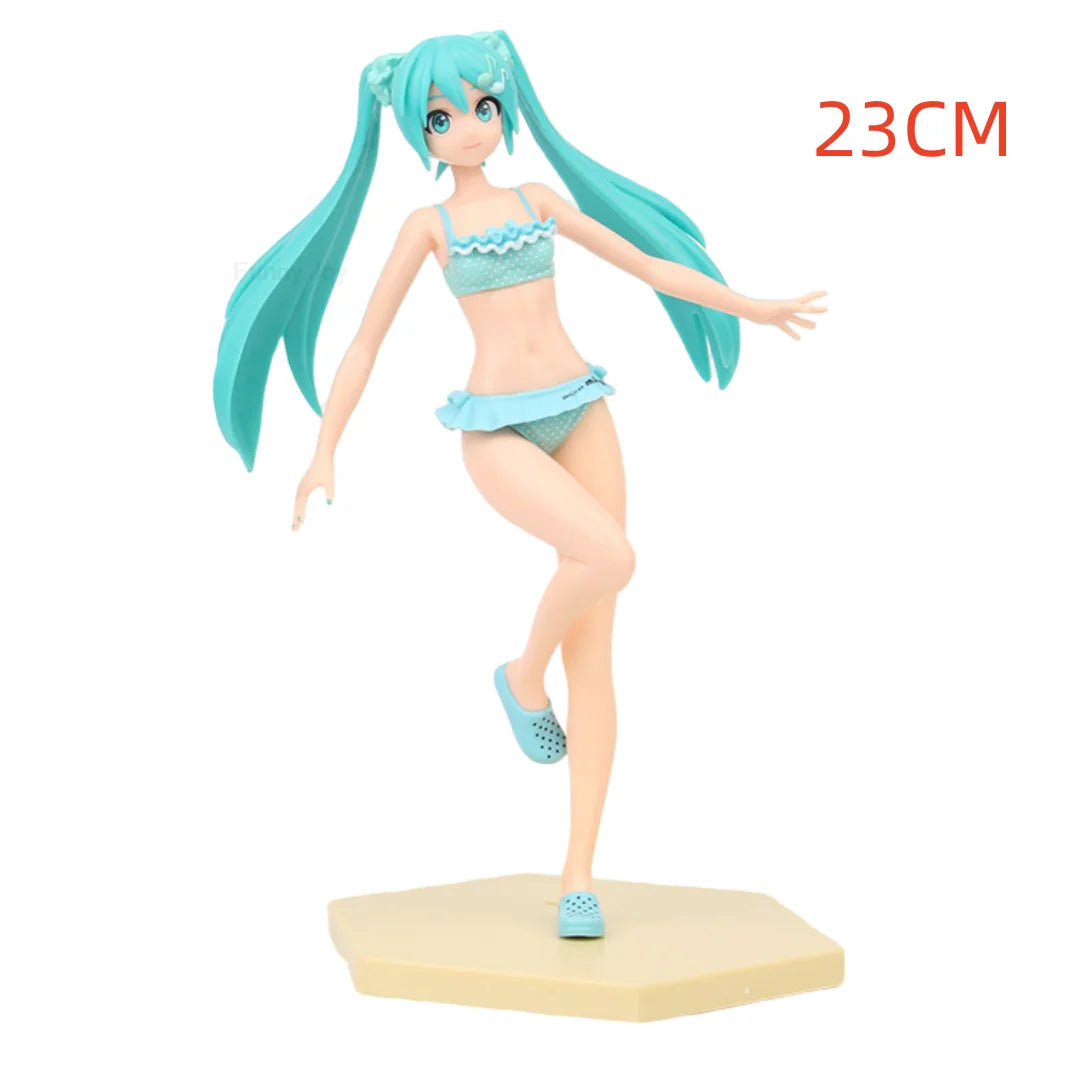 Anime Figure Cherry Blossoms Dress Action Figures Kawaii Swimsuit Vocaloid PVC Collectible Model Toys Girl Gift