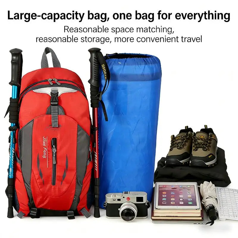 Homefish 40L Waterproof Hiking Backpack Large Capacity Breathable Rucksack Unisex Outdoor Camping Travel Climbing Sports Bag