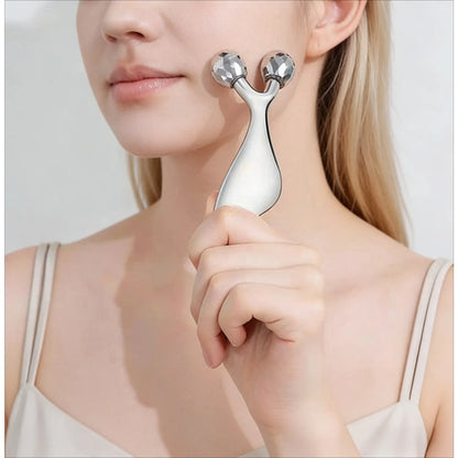 2 IN 1 3D Facial Massager & Gua Sha Massage Tool Cold Roller For Face Eyes Chin Lift Tightening Skin Tool Sculpting Beauty Tools
