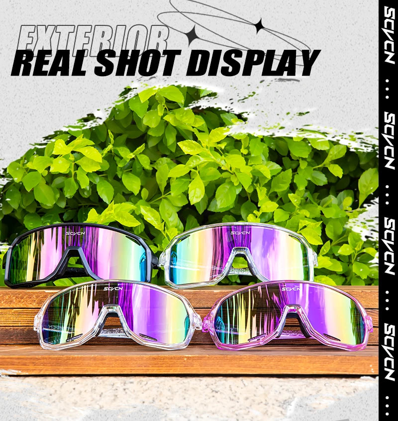 SCVCN Cycling Glasses Outdoor Sports Bicycle Sunglasses UV400 Running Eyewear Men MTB Cycling Sunglasses Road Bike Glasses