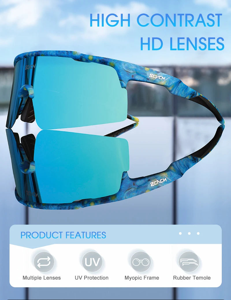 SCVCN Photochromic Cycling Sunglasses for Men Bike Glasses Cycling MTB UV400 Goggles Women Hiking Eyewear Sports Running Glasses