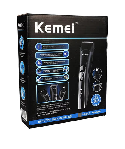 Kemei KM-1506 3 in 1 Electric Hair Clipper USB Charging Shaver Rechargeable Nose Hair Trimmer Professional Shaving Machine