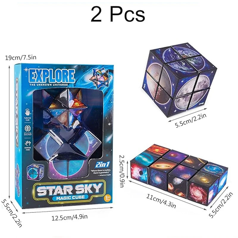 Multifunctional 1-in-1 2-in-1 3D Starry Sky Magic Cube Puzzle Toy Stress Relief Educational Toy for Boys Girls