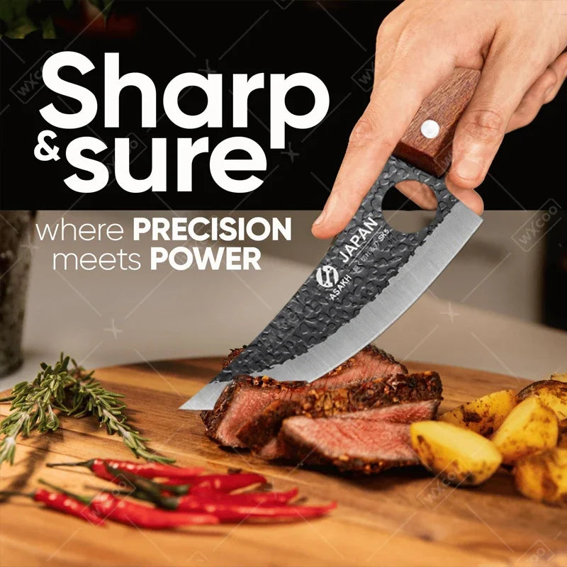 WXCOO Professional Kitchen Boning Knife Butcher Meat Cleaver Hand-Forged Household Fruit Slicing Vegetable Cutting Kitchen Knife