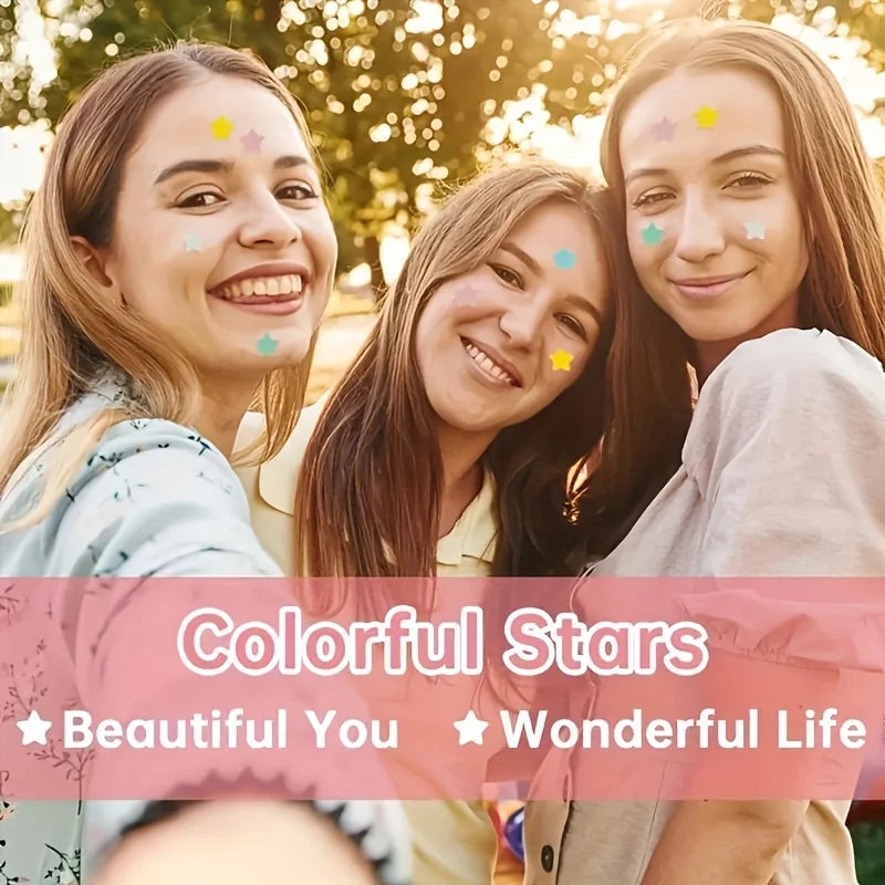 240 Count Superstar Hydrocolloid Pimple Patches - Cute Star-Shaped Cover, Colorful & Shiny, Fragrance-Free, Paraben-Free, Suitab