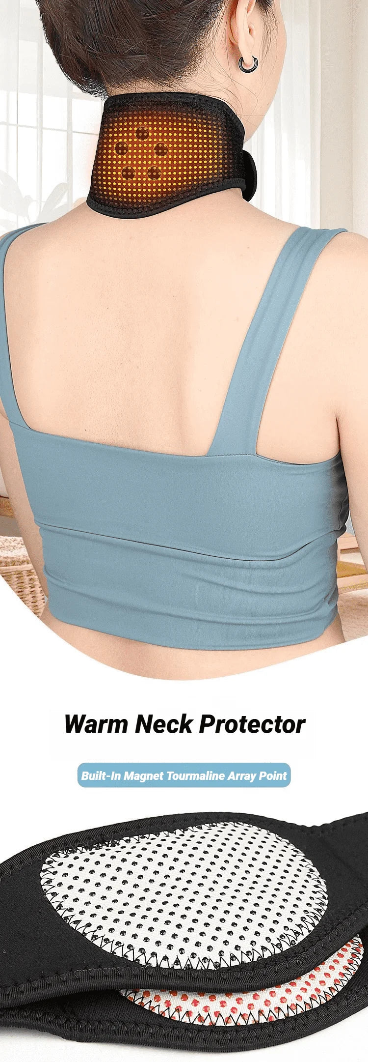 1Pcs One Piece Tourmaline Self-Heating Pads Magnet Cervical Neck Care Collar Far Infrared Relaxation Magnetic Neckband Self-Heat
