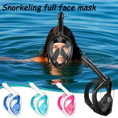 XIAOTREE Full-face snorkeling mask with removable camera mount (camera not included), anti-fog and leak-proof view