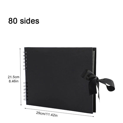 ZK20 80 Sides Black Memory Books DIY Craft Photo Albums Scrapbook Cover Kraft Album For Wedding Anniversary Gifts Memory Books