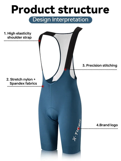 X-TIGER Cycling Bib Pants 120 High Density Cushion Men's Cycling Shorts Road Bike MTB Cycling Pants Sports Fitness Casual Pants