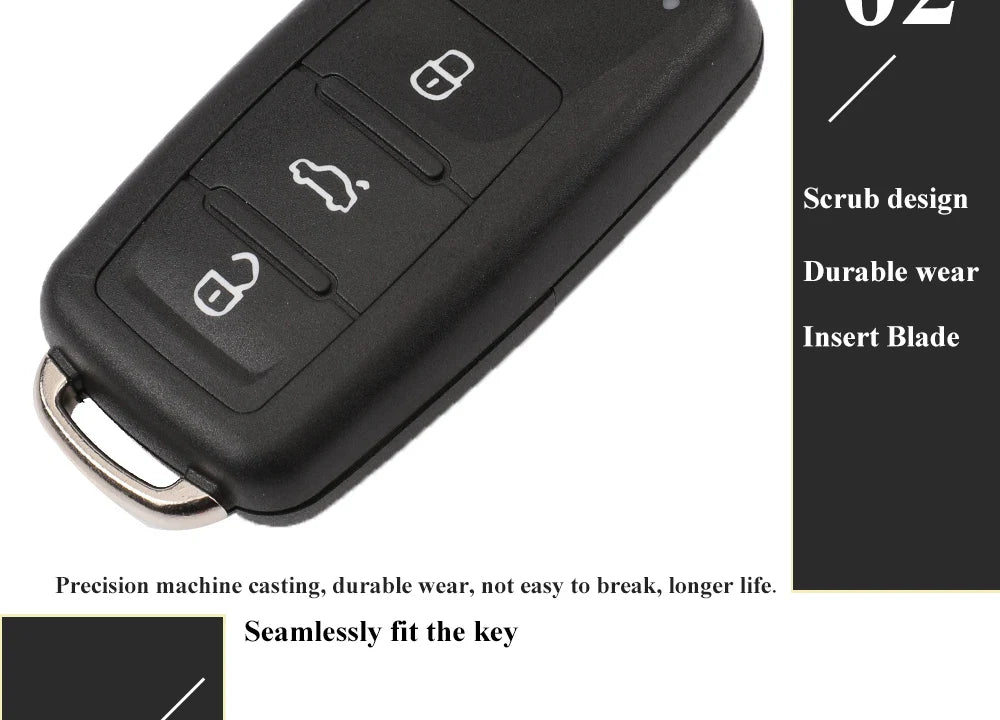 jingyuqin 3BT Remote Flip key 434MHz ID48 Chip for VW Volkswagen GOLF PASSAT Tiguan Polo Jetta Beetle Skoda Seat Car 5K0837202AD