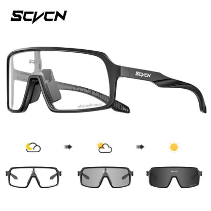 SCVCN Polarized Cycling Sunglasses Men Mtb Sports UV400 Photochormic Glasses Goggles Bicycle Bike Glasses Women Cycling Eyewear