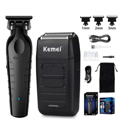 Kemei Professional Electric Hair Clippers USB Rechargeable Barber Trimmer Men's Electric Shaver Clippers KM-2299 KM-1102 Kit