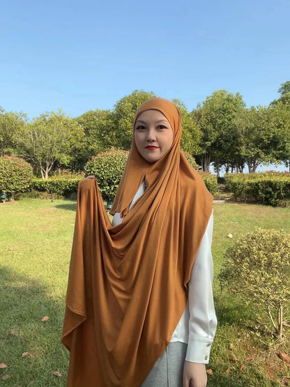 Good Stitch Stretchy Jersey Scarf Jersey Hijab Instant Hijab Plain Muslim Shawls Supplier Turban HeadWraps Foulard Femme