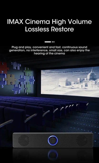 Wireless Bluetooth and PC Soundbar Wired Speaker USB Powered Soundbar for TV Pc Laptop Gaming Home Theater Surround Audio System