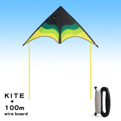 YongJian Large Beach Delta Kite for Adults  Extremely Easy to Fly for Beginners Comes with 100m String Kite Handle