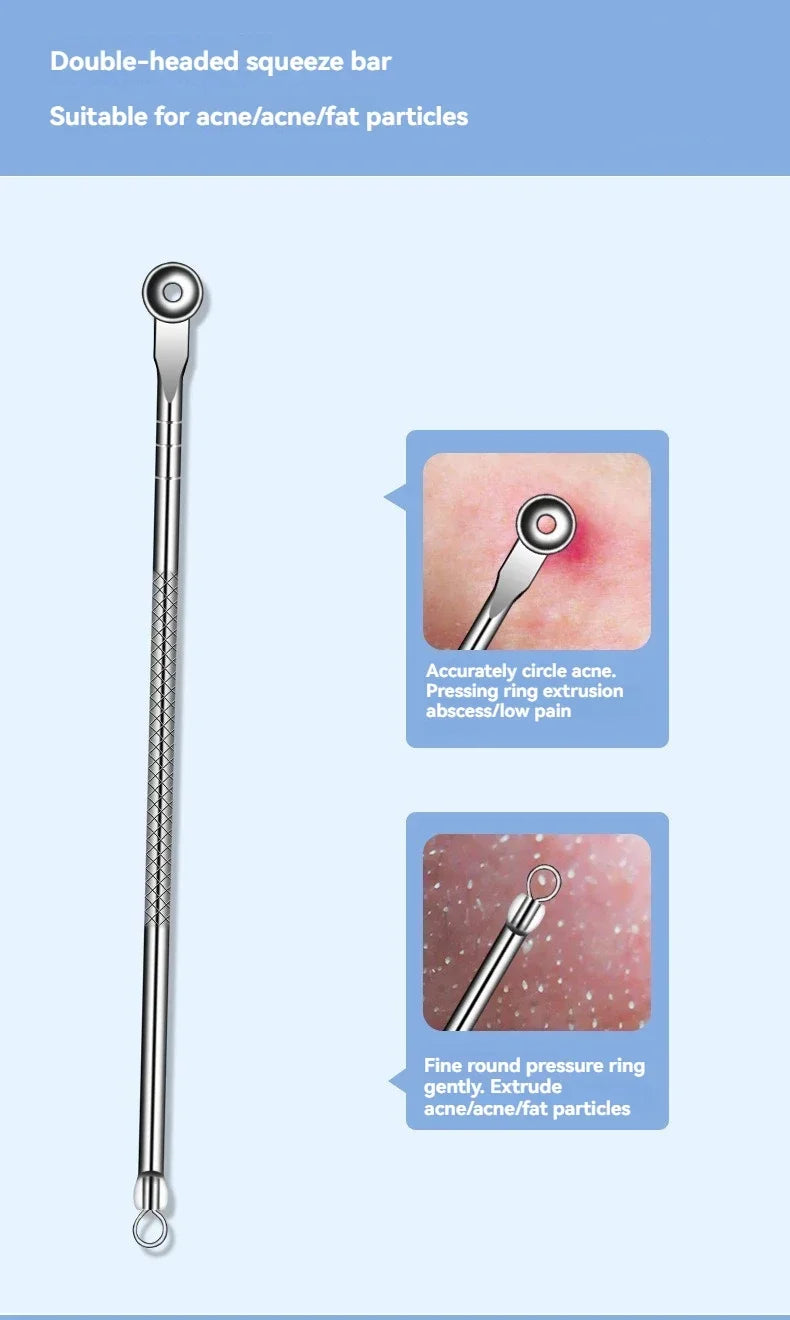 11Pcs/Set Acne Needle Blackhead Clip Remover Extraction Pore Black Head Cleaner Face Skin Care Cleansing Needle Tool Cell Clamp