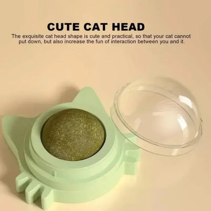 Lickable Catnip Balls Toy, Teeth Cleaning Chew Toy with Natural Catnip for Kittens & Cats, Sticks to Wall & Window