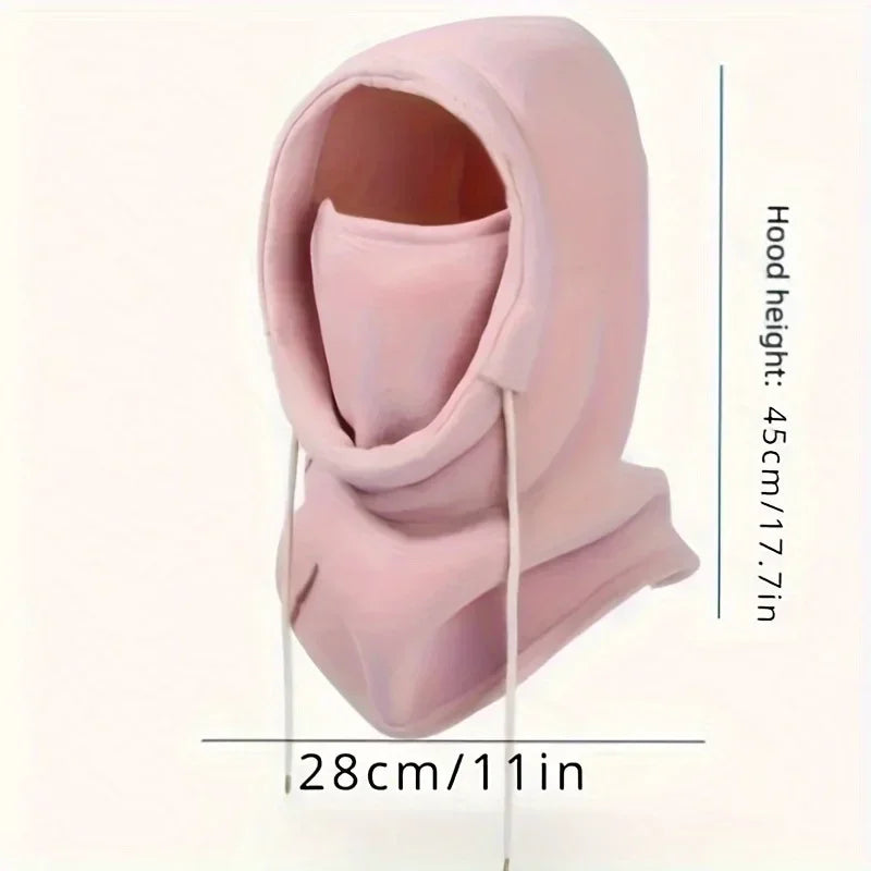 Unisex Winter Balaclava Hat - Windproof Mask with Drawstring, Motorcycle Riding Headwear Warm Winter Hat for Cold Weather
