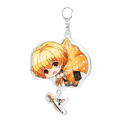 Demon Slayer doll toy Kimetsu No Yaiba Blade of Ghost Keychain Acrylic Pendant Car Key Chain Fans kids Xmas Gift Anime Jewelry