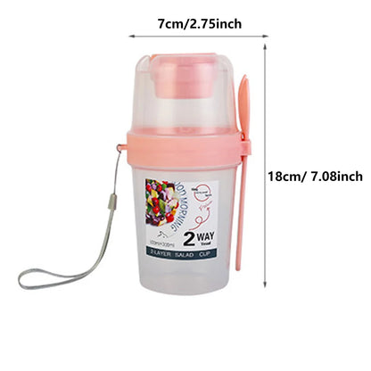 Carry Breakfast Cups, Salad Cups, Yogurt Cereal, Oatmeal Snacks, Parfait Containers and Salad Dressing Holders with Forks!