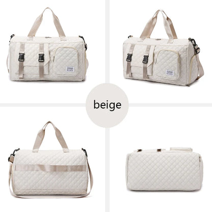 Durable Nylon Travel Duffle Bag, Portable Sports Gym Bag for Overnight Trips Shoulder Duffel Training Bag, Spacious Argyle