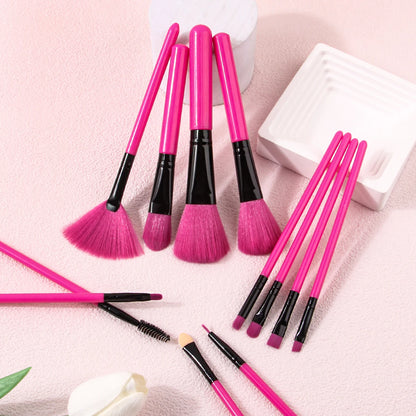 12Pcs Pink Makeup Brush Set Make Up Concealer Blush Powder Brushes Eye Shadow Highlighter Foundation Brush Cosmetic Beauty Tools