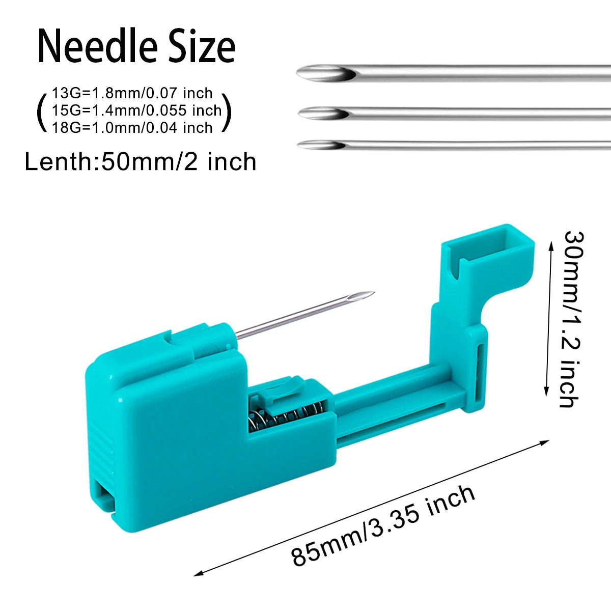 Reusable 14G 16G 20G Body Piercing Gun Piercing Needles Tool Kit for Nose Tongue Lip Eyebrow Ear Cartilage Piercing Jewelry