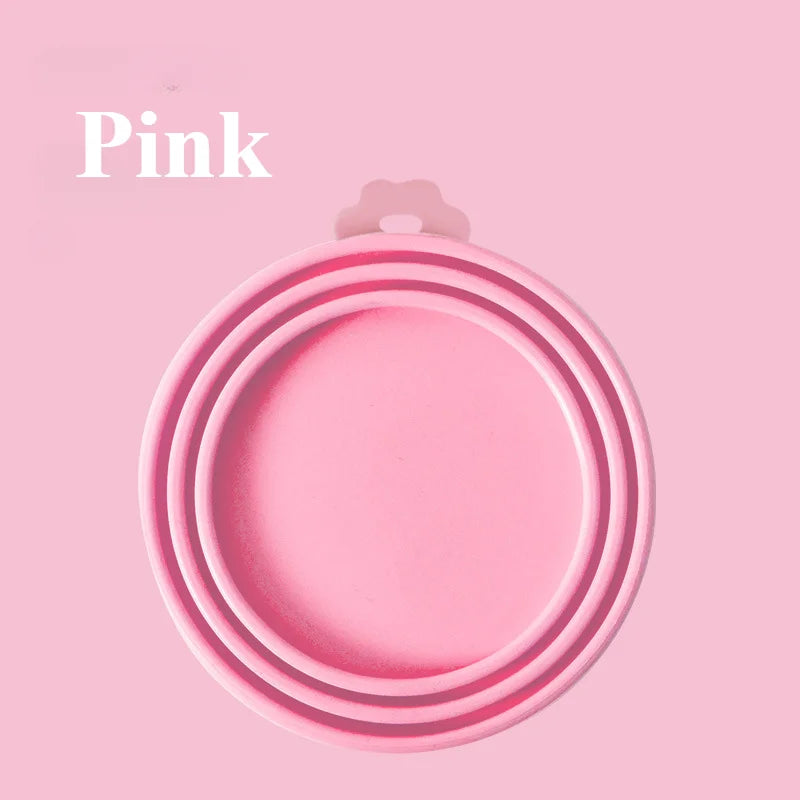 Pet Can Lid Fresh Silicone Cat and Dog Can Seal Lid Universal Adjustable Seal Lid + Spoon Food Storage Tool