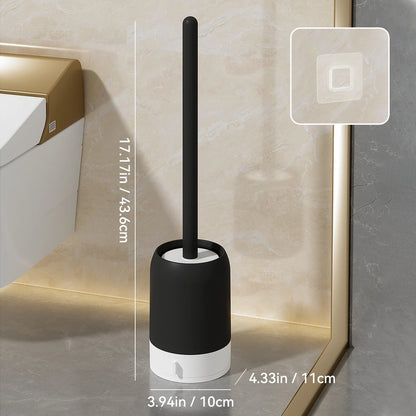 WORTHBUY Long Handle Plastic Toilet Brush With Drain Base Punch-Free Wall Mounted WC Toilet Cleaning Brush Bathroom Accessories