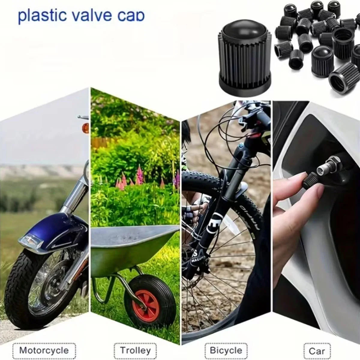 PINMOAP Valve Cap Tire Valve Dust Cover With Built-In Seal Suitable For Universal Valve Caps For Automobiles Motorcycles Bicycle