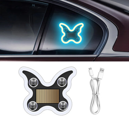 Universal Solar Atmosphere Light Heart-shaped Dynamic Gradient LED Fit Car Interior Ambient Light Decoration Accessory RGB