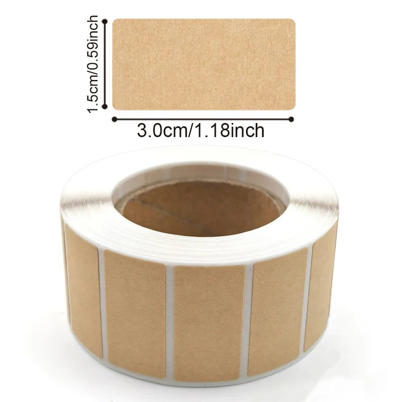 260-800pcs Kraft Paper Stickers Rolls of Self-adhesive Stickers Can be Handwritten Classification Packaging Note