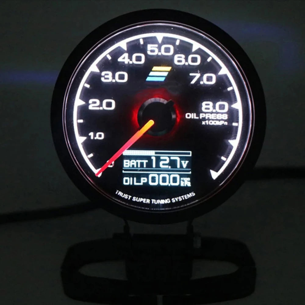 62mm GReddi LCD Digital Display Car Gauge Oil Pressure Oil Temperature Water Temperature Voltmeter Boost Gauge