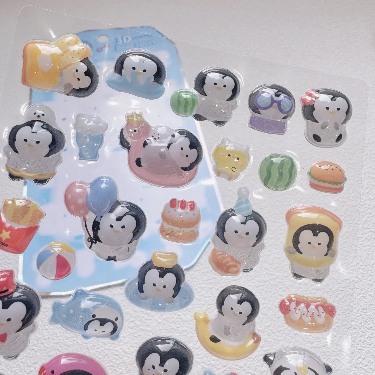 NEKONI Cute Animals Seal Bear Penguin 3D Stickers Scrapbooking DIY Journaling Stationery Diary Cute Stickers School Supply
