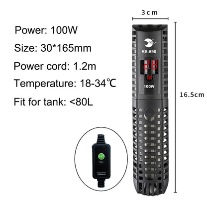 Aquarium Submersible Heater Fish Tank Water Heating Rod Constant Aquarium Thermostat Temperature Control 220V 50-500w EU Adapter