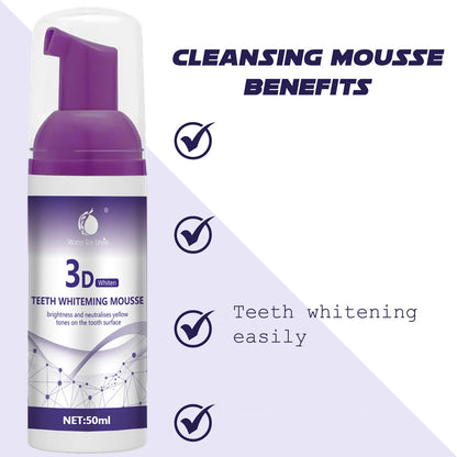 50ml Purple Whitening Mousse Toothpaste, Lightweight Mini Whitening Toothpaste, Deep Cleansing, Mild and Refreshing, Fresh Breath, Oral Cleaning and Whitening Toothpaste