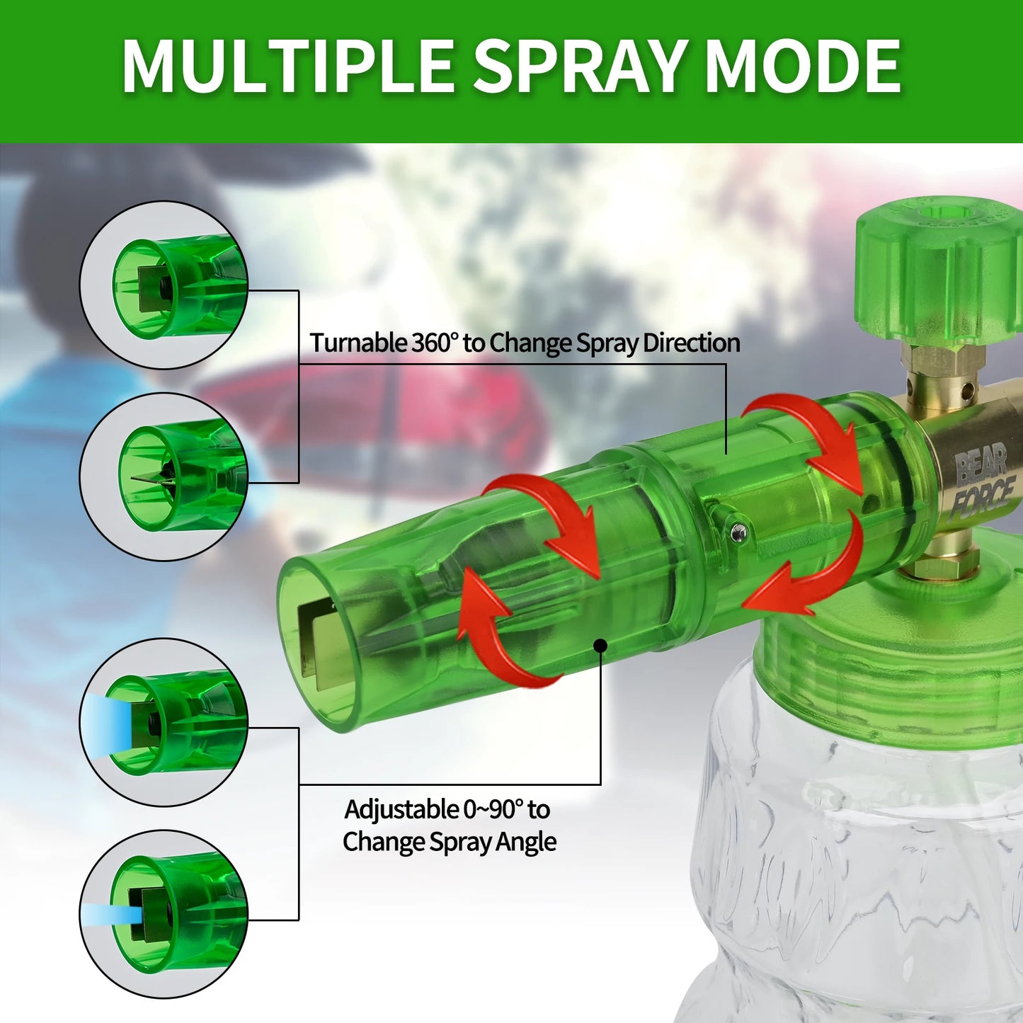 Pressure Washer Aluminum Foam Cannon Foam Generator Snow Foam Lance with 1/4” Quick Connector for Portland Husky Ryobi Greenwork