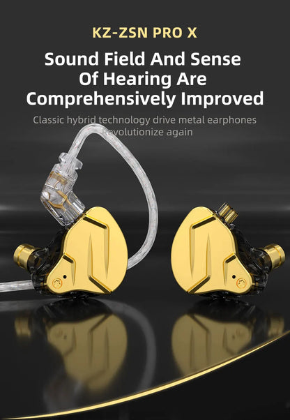 KZ ZSN PRO X Metal In Ear Earphone 1BA 1DD Hybrid Drive HIFI Sport Noise Cancelling Earbud Headset KZ ZSNPROX ZES ZEXPRO DQ6S