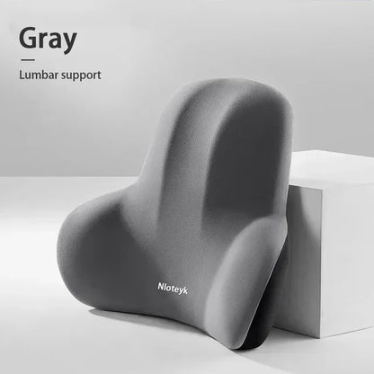 Car Memory Foam Lumbar Support Cushion, Polyester Fabric, Anti-Slip, Washable, Ergonomic Design, Slow Rebound Memory Material