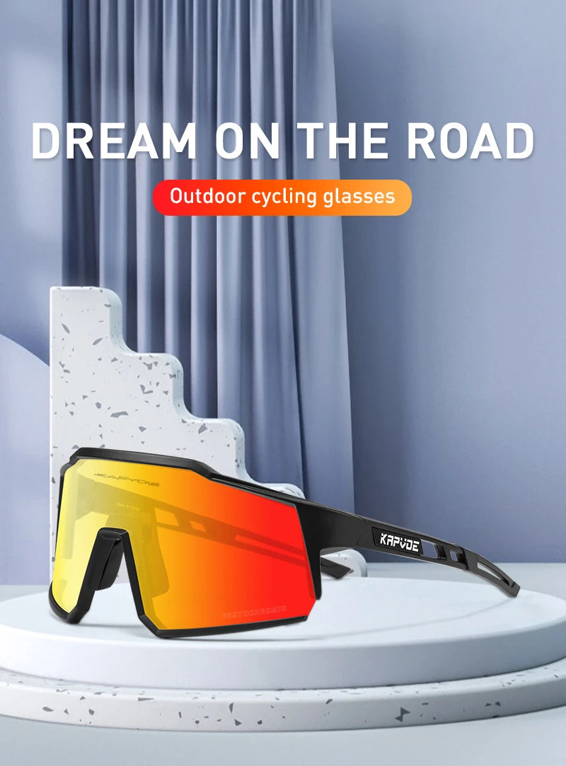 Kapvoe Cycling Glasses Polarized MTB Road Bike Glasses UV400 Protection Sunglasses Ultra Light Sport Eyewear Equipment