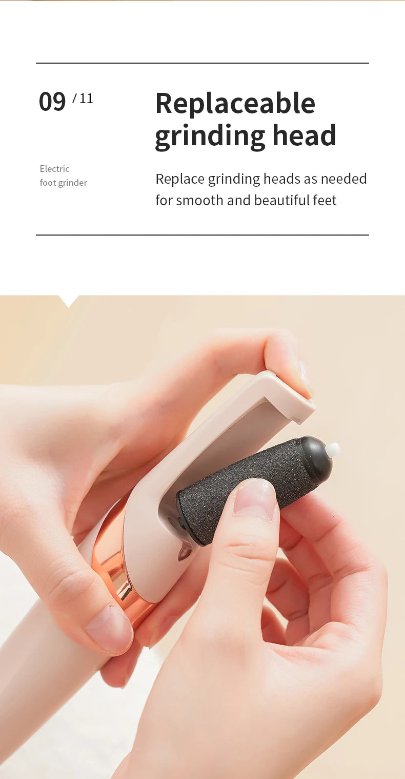 HOMEFISH Electric Foot Grinder Automatic Foot Callus Rubbing Pedicure Dead Skin Callus Remover for Foot Rechargeable Foot Beauty