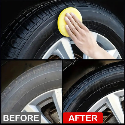 50g Tire Coating Wax Car Tire Retreading and Film Plating Cream Tire Shine Coating Wax Auto Rubber Parts Shiny Paste Anti-Aging