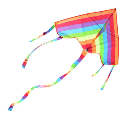 Rainbow Kite for Kids, Easy Fly Long Tail Kite with String, Outdoor Flying Toys for Children, Beach Park Sport Games