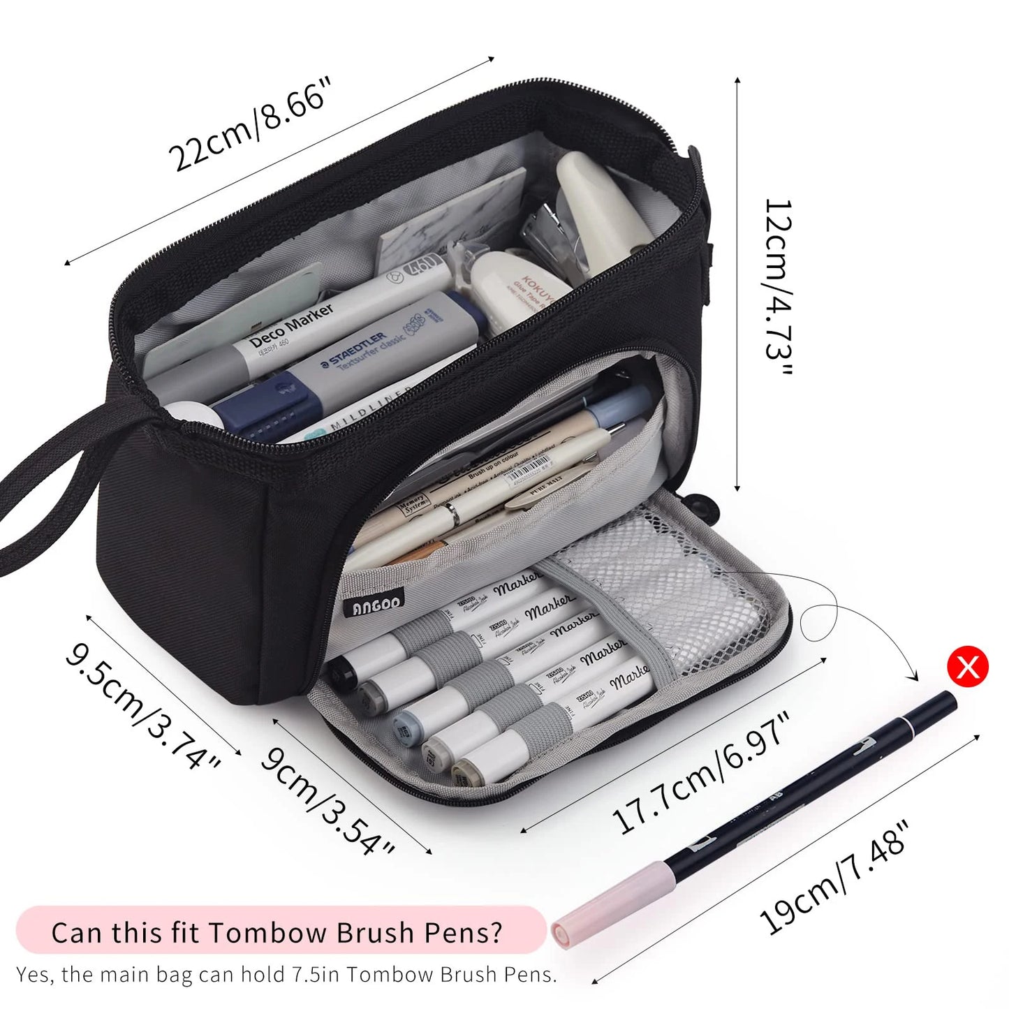 Large Capacity Pencil Case Cute Student Pencil Cases Big Pen Bag Case Storage Box Boy Girl Kid Office School Stationery Supplies